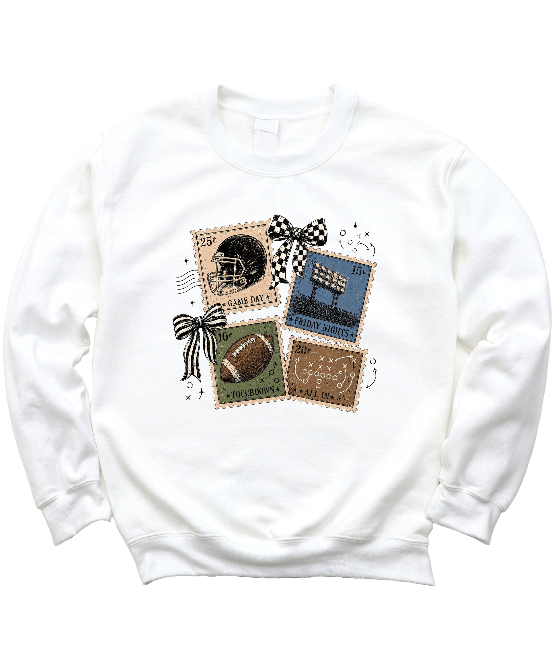Vintage Football White crewneck sweatshirt, view 3