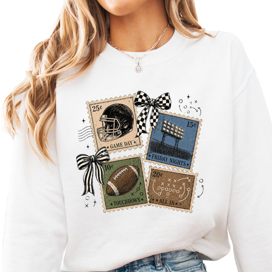 Vintage Football White crewneck sweatshirt, view 4