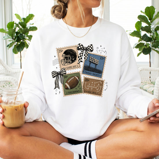 Vintage Football White crewneck sweatshirt, view 5