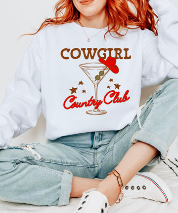 Cowgirl Country Club Western Graphic Sweatshirt for Women