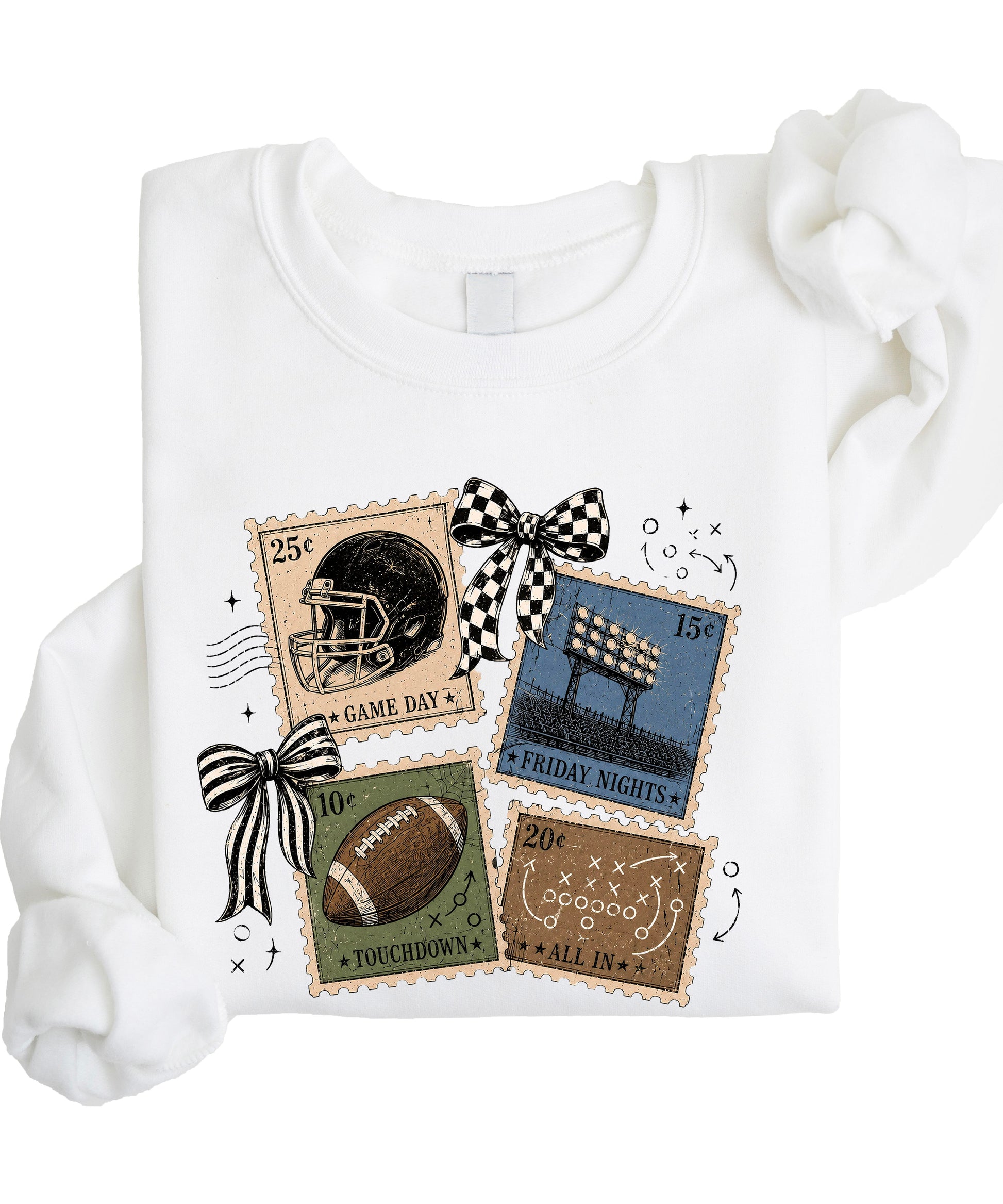 Vintage Football White crewneck sweatshirt, view 6