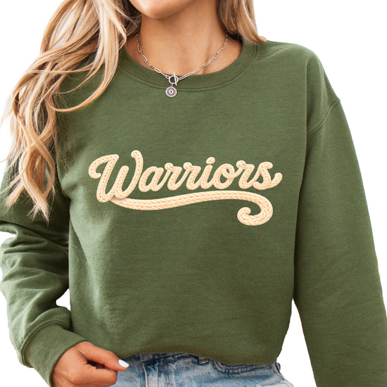 Warriors yarn look crewneck sweatshirt - Army Green