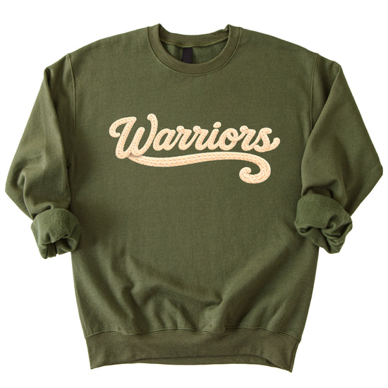 Warriors yarn look crewneck sweatshirt - Army Green
