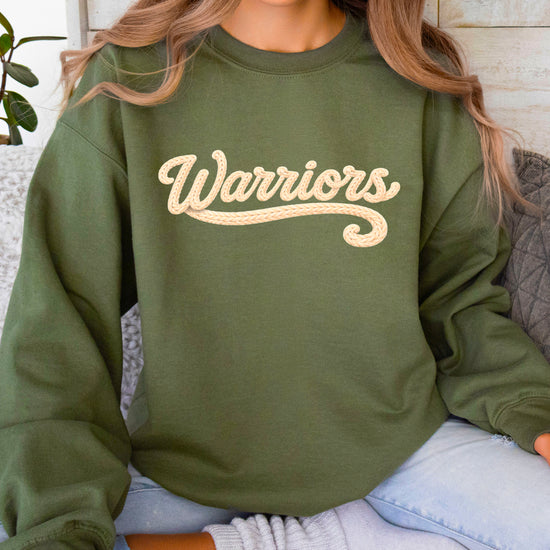 Warriors yarn look crewneck sweatshirt - Army Green
