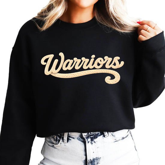 Warriors yarn look crewneck sweatshirt - Black