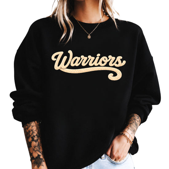 Warriors yarn look crewneck sweatshirt - Black