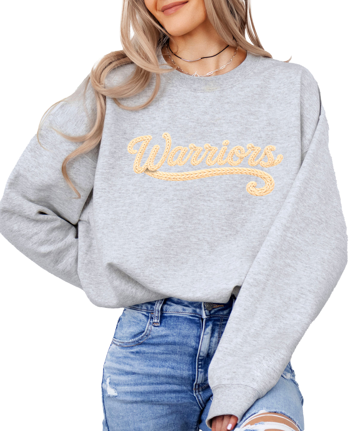 Warriors yarn look crewneck sweatshirt - Gray