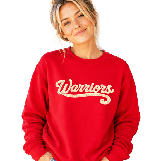 Warriors yarn look crewneck sweatshirt - Red