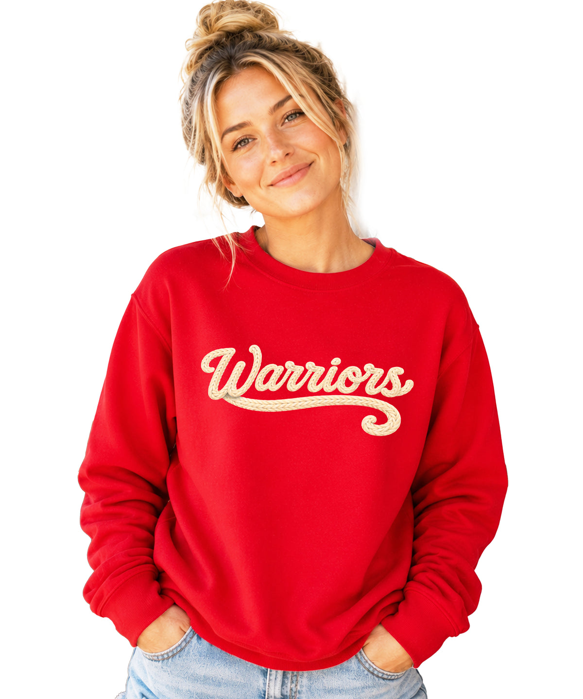 Warriors yarn look crewneck sweatshirt - Red