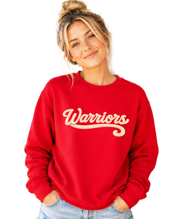 Warriors yarn look crewneck sweatshirt - Red