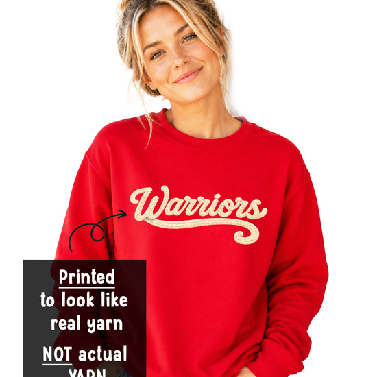 Warriors yarn look crewneck sweatshirt for women