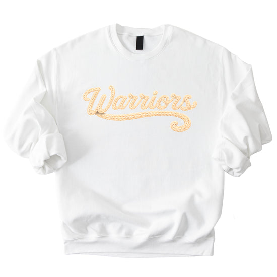 Warriors yarn look crewneck sweatshirt - White