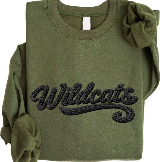 Wildcats yarn look crewneck sweatshirt - Army Green