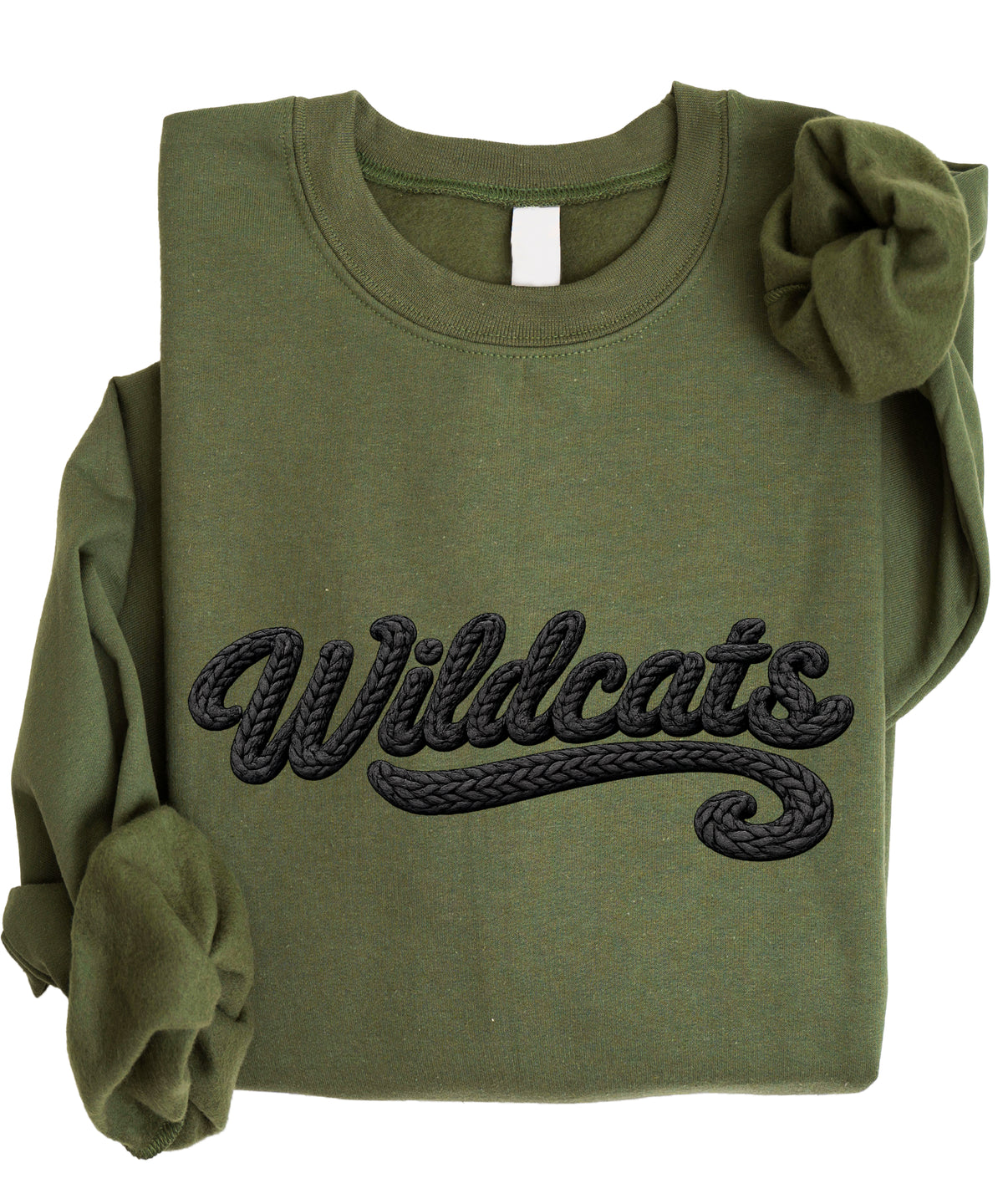 Wildcats yarn look crewneck sweatshirt - Army Green