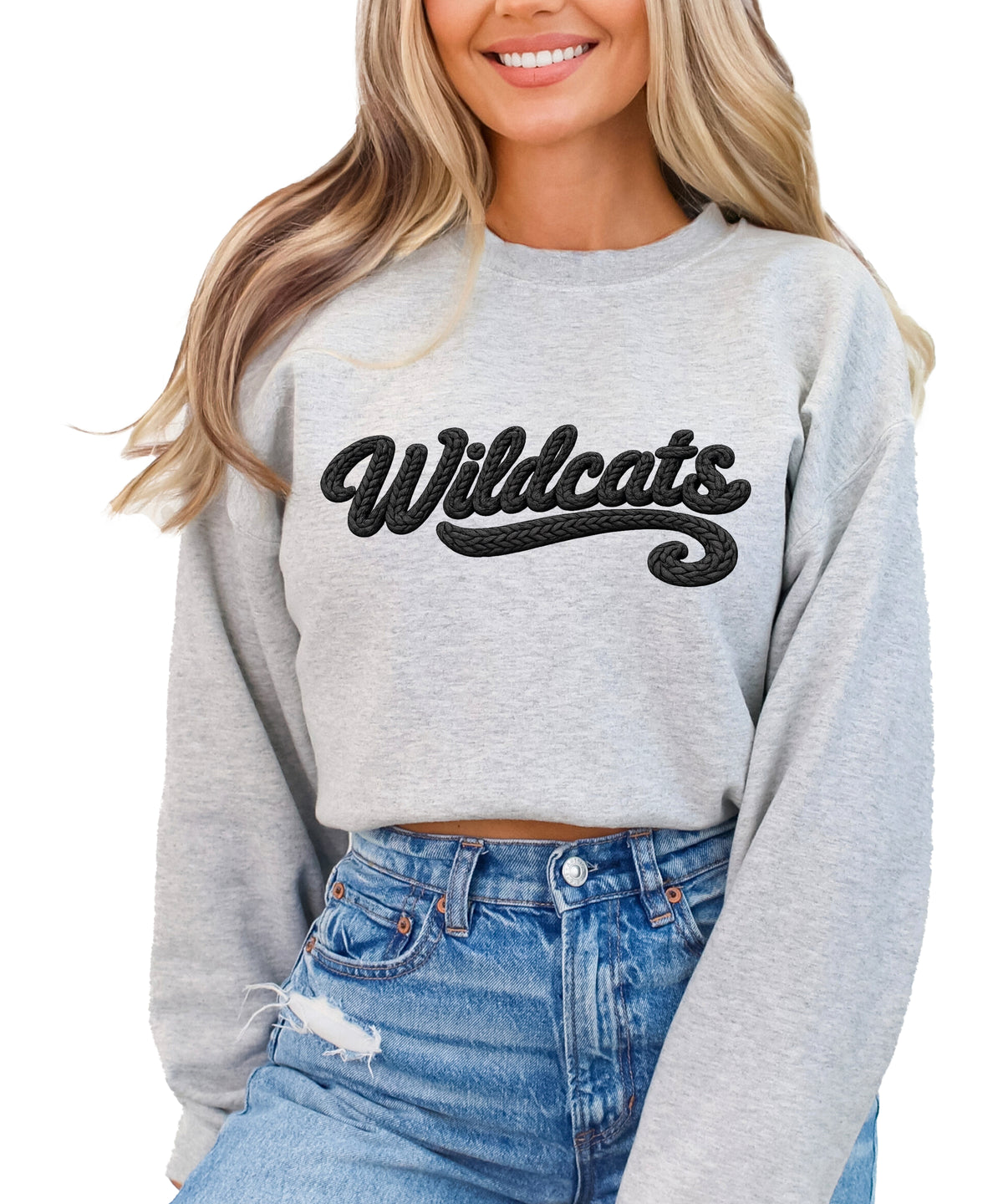 Wildcats yarn look crewneck sweatshirt - Gray