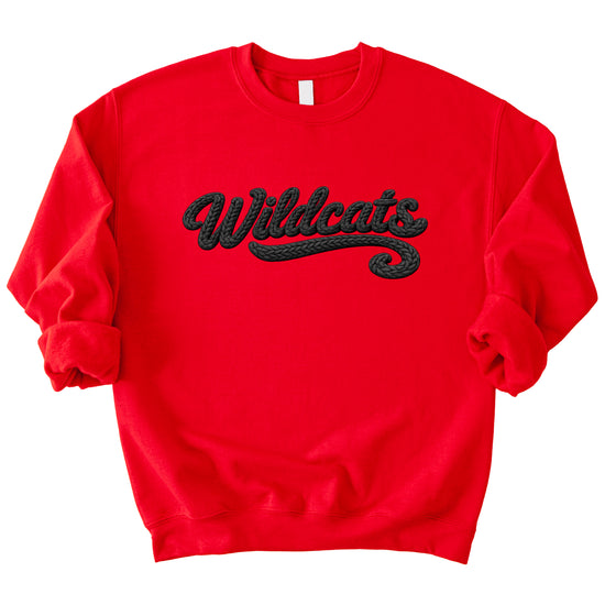 Wildcats yarn look crewneck sweatshirt - Red