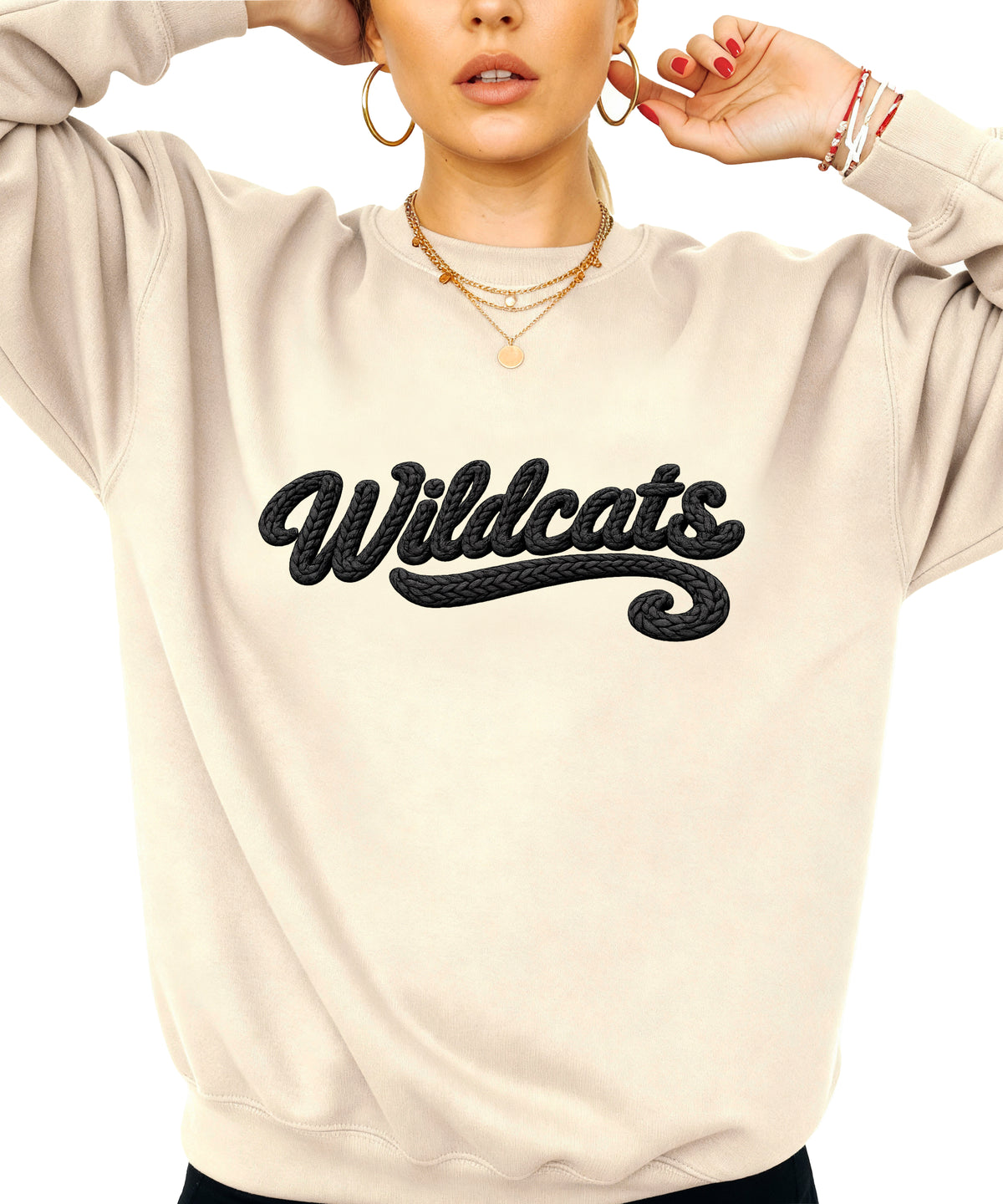 Wildcats yarn look crewneck sweatshirt - Sand