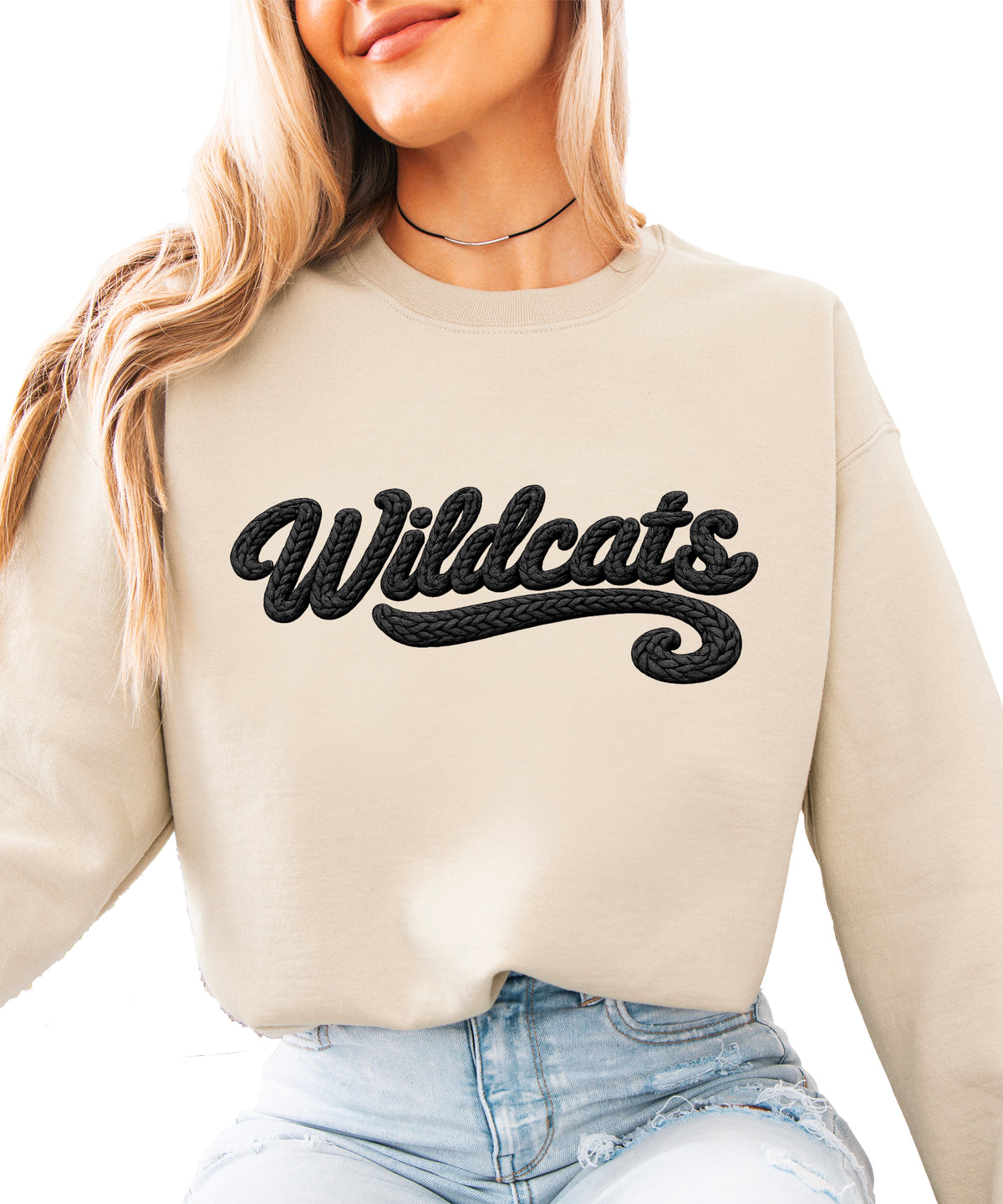 Wildcats yarn look crewneck sweatshirt - Sand