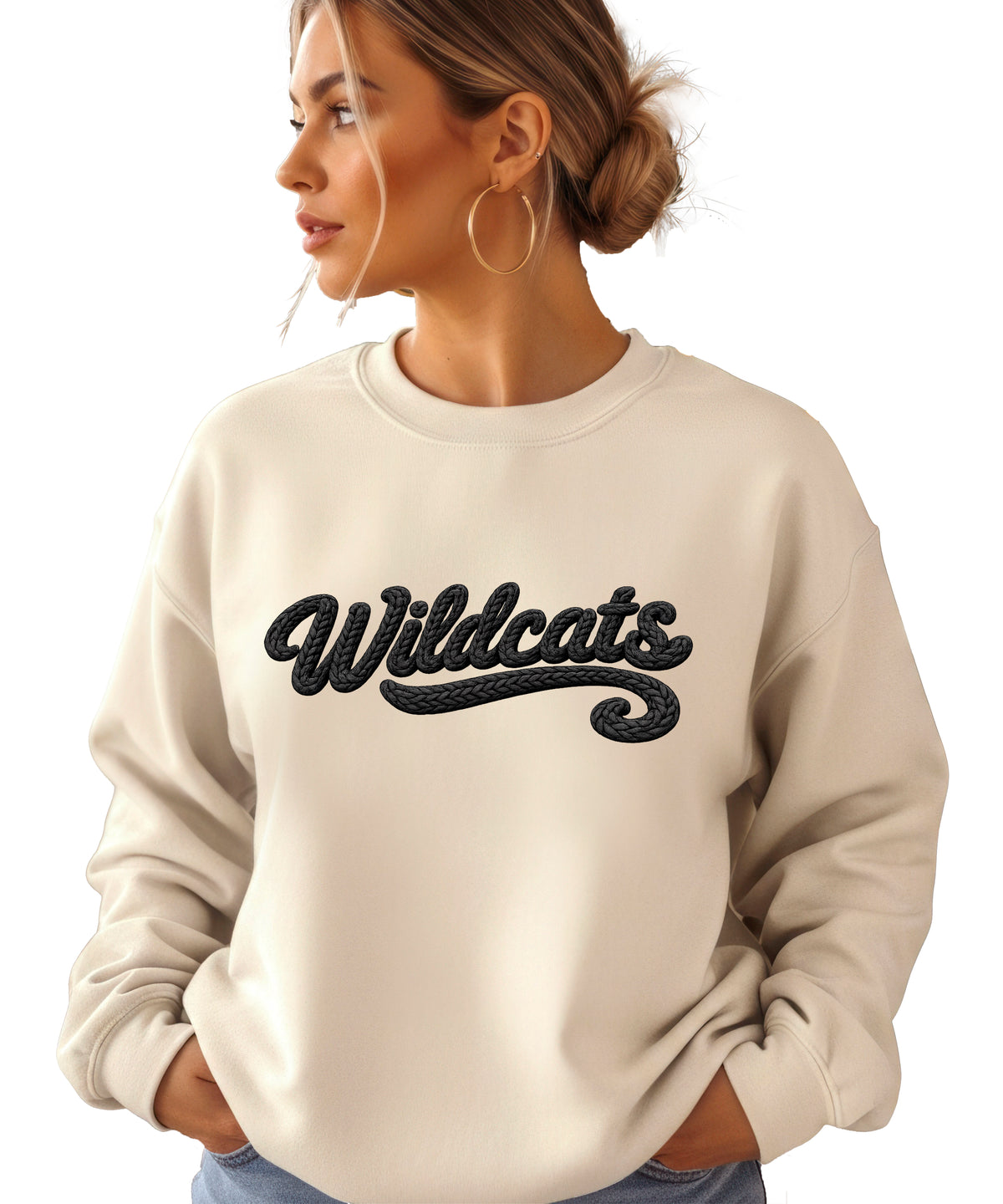 Wildcats yarn look crewneck sweatshirt - Sand