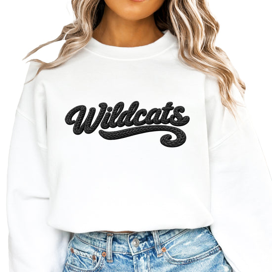 Wildcats yarn look crewneck sweatshirt - White