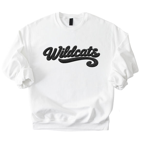Wildcats yarn look crewneck sweatshirt - White
