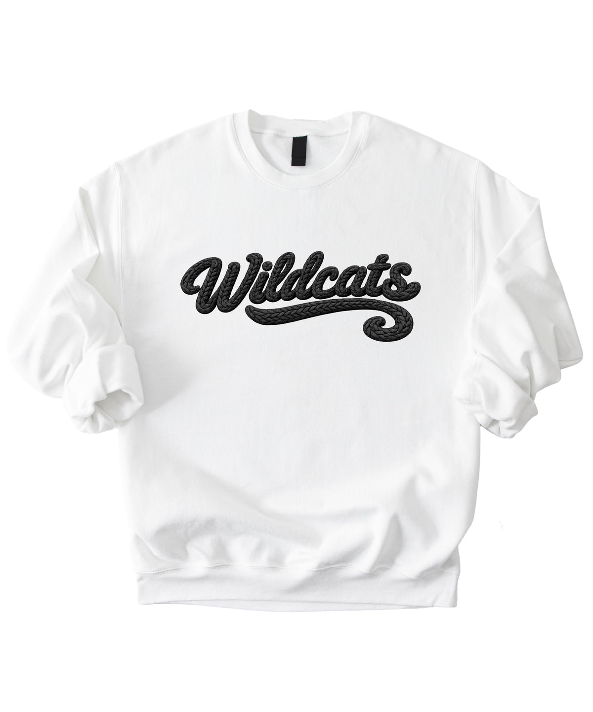 Wildcats yarn look crewneck sweatshirt - White