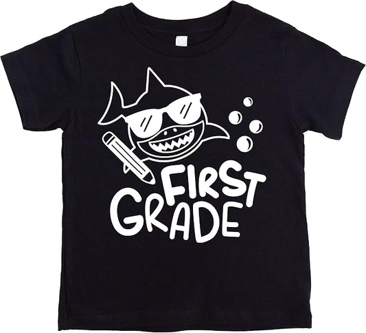 1st Grade Shark First Day Back to School Boys T-Shirt
