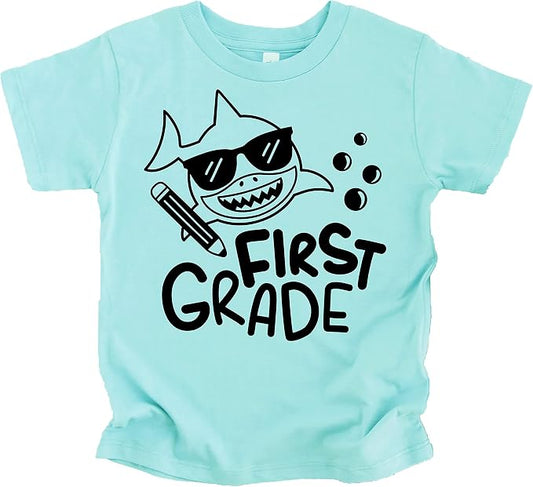1st Grade Shark First Day Back to School Boys T-Shirt