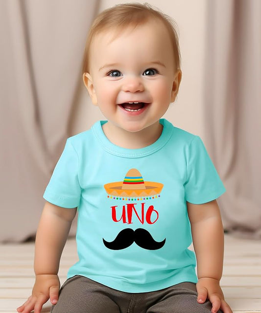 Uno Fiesta 1st Birthday Boy Shirt - First Birthday Sombrero Mustache