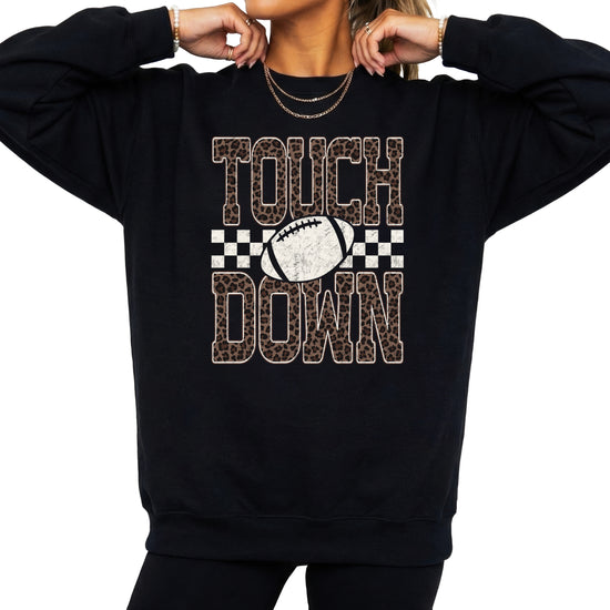 Touchdown leopard print football sweatshirt Black view 4