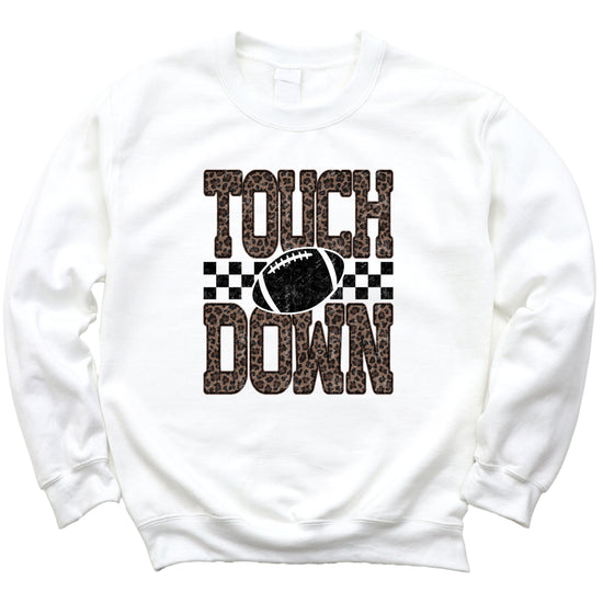 Touchdown leopard print football sweatshirt White view 7
