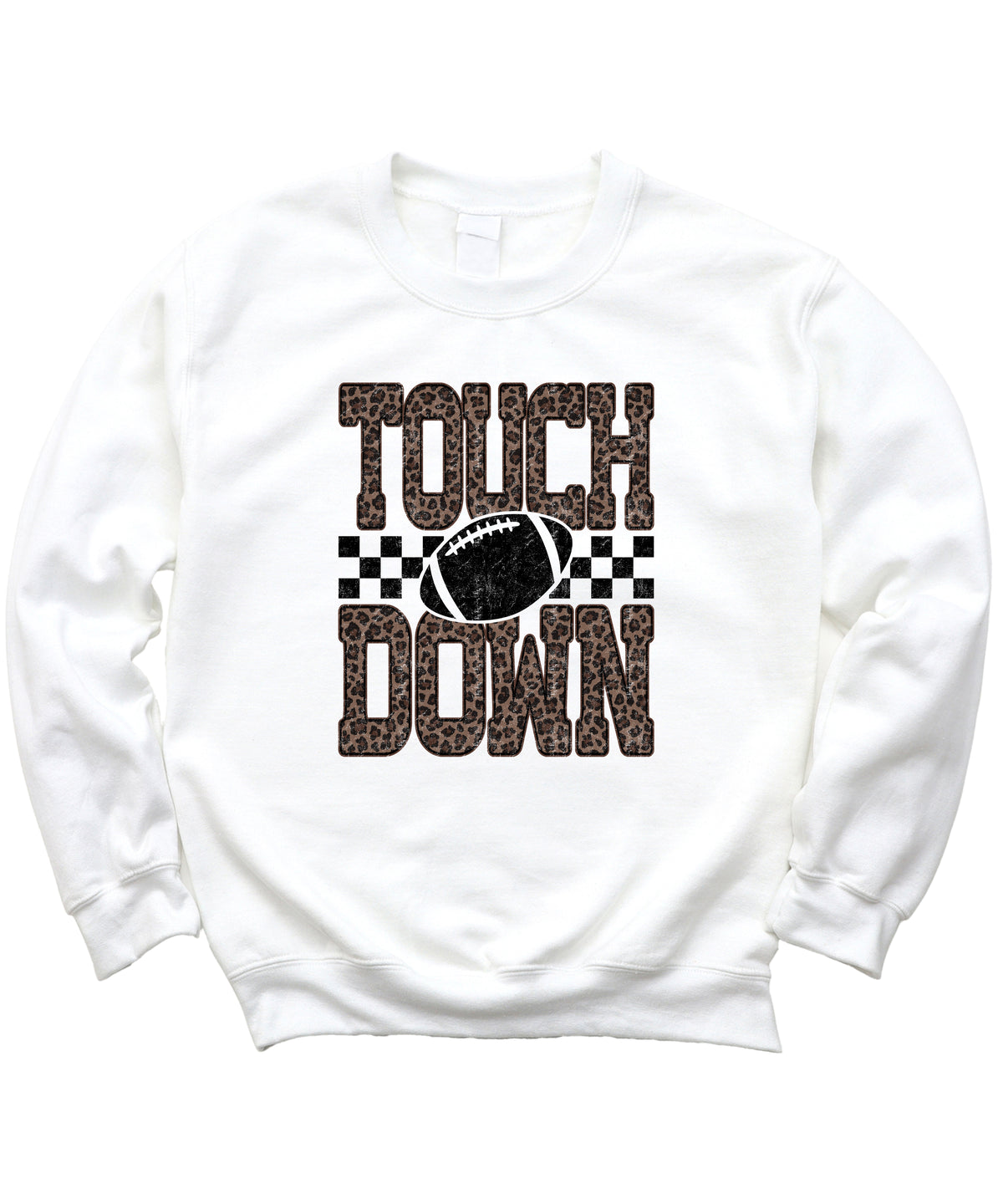 Touchdown leopard print football sweatshirt White view 7