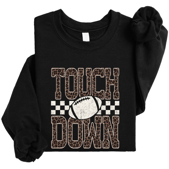Touchdown leopard print football sweatshirt Black view 3