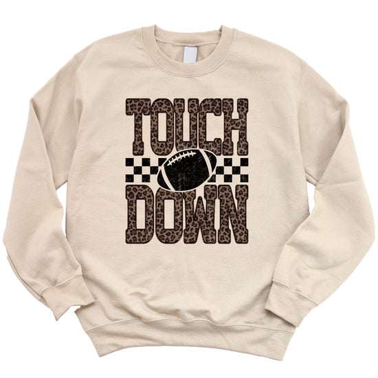 Touchdown leopard print football sweatshirt Sand view 7
