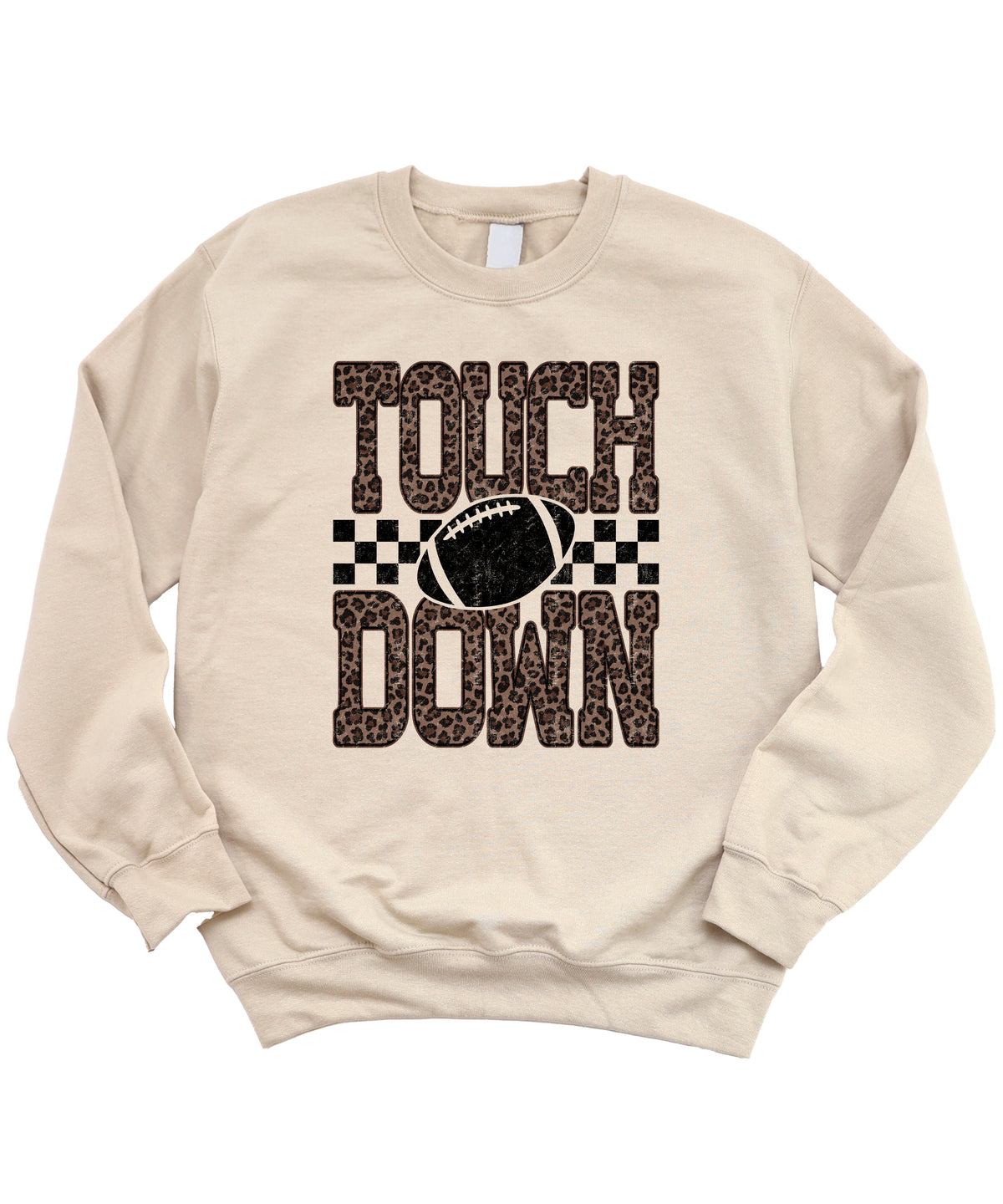 Touchdown leopard print football sweatshirt Sand view 7