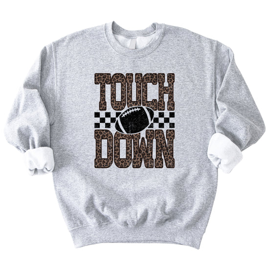 Touchdown leopard print football sweatshirt Gray view 7
