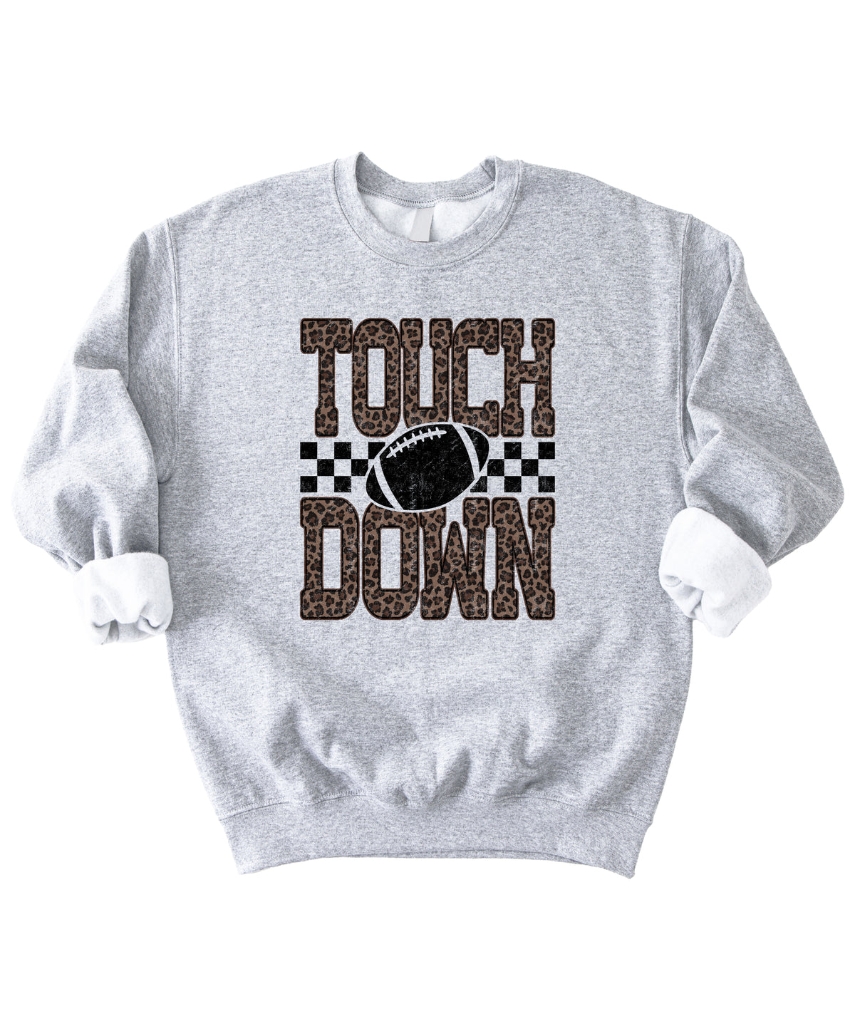 Touchdown leopard print football sweatshirt Gray view 7