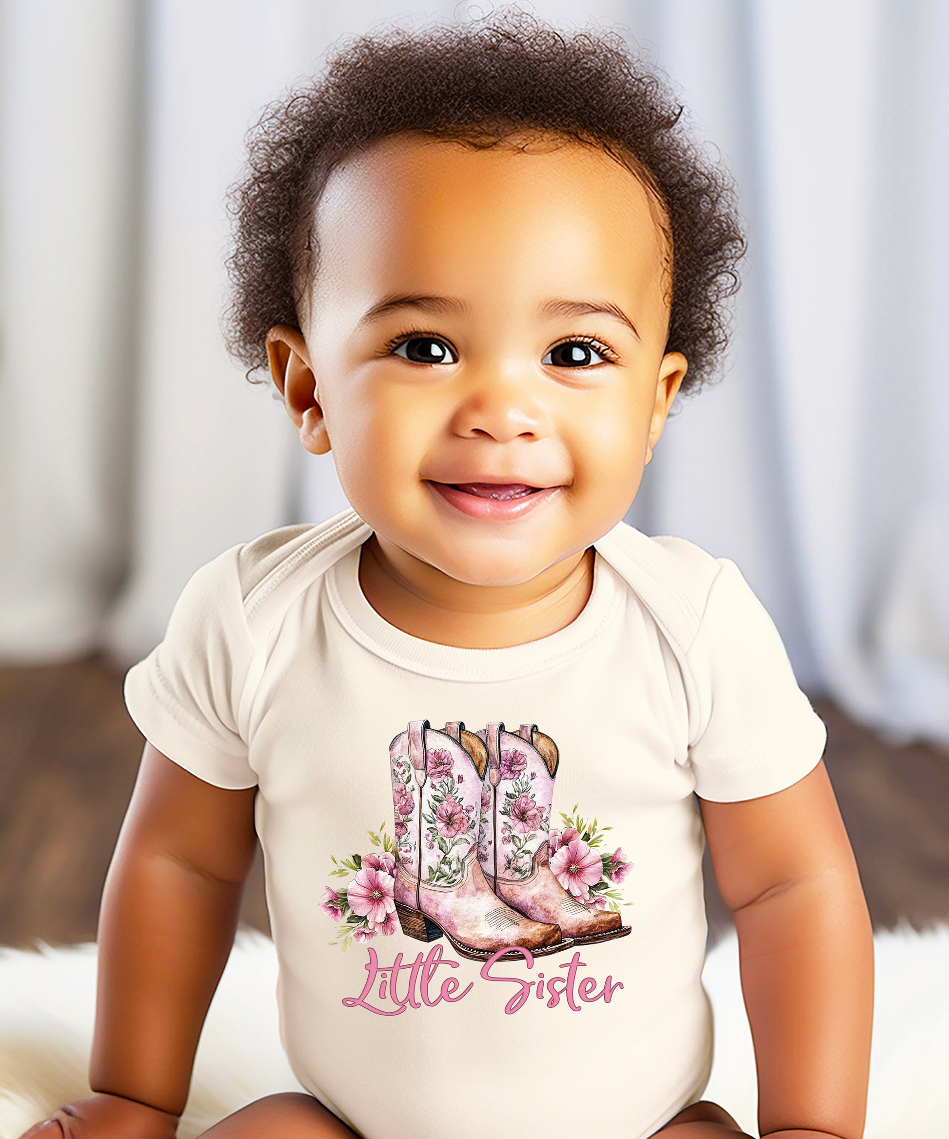 Natural Little Sister bodysuit, lifestyle shot