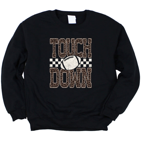 Touchdown leopard print football sweatshirt Black view 7
