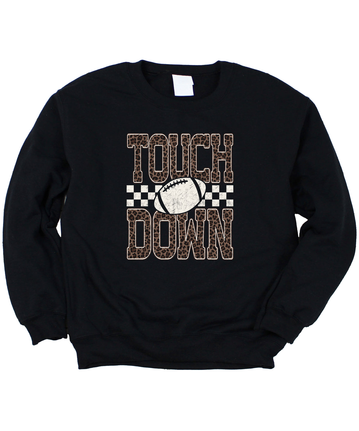 Touchdown leopard print football sweatshirt Black view 7