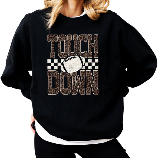 Touchdown leopard print football sweatshirt Black view 6