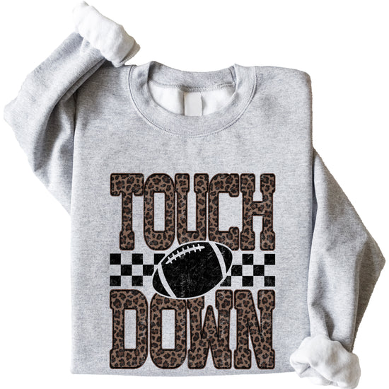 Touchdown leopard print football sweatshirt Gray view 3
