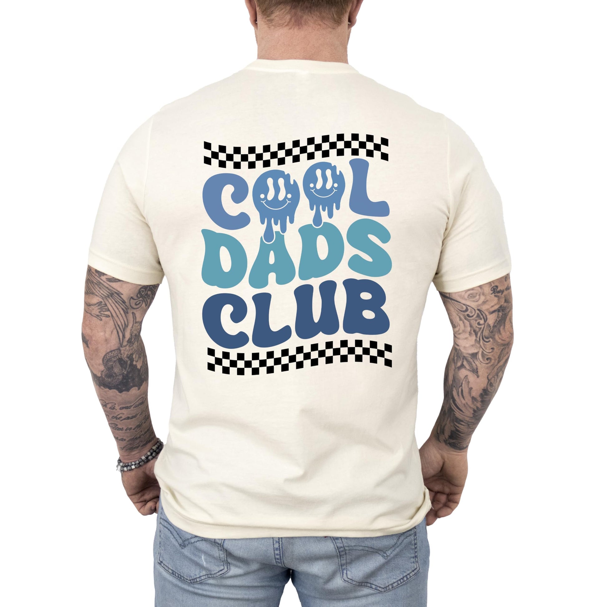 Cool Dad's Club funny graphic t-shirt in natural color, front view
