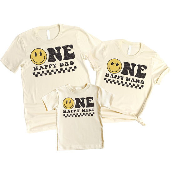 Dad shirt from One Happy Mom matching family 1st birthday outfit set
