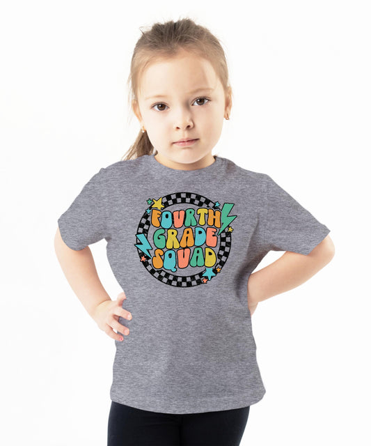 Olive Loves Apple 4th Grade Squad Lightning First Day of School T-Shirt Back to School 1st Day of School Outfit