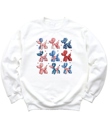 Patriotic Balloon Dogs Sweatshirt for Women & Kids