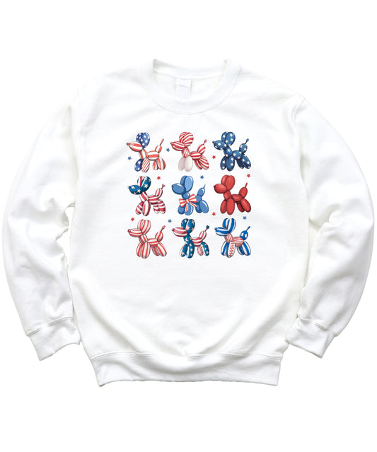 Patriotic Balloon Dogs Sweatshirt for Women & Kids