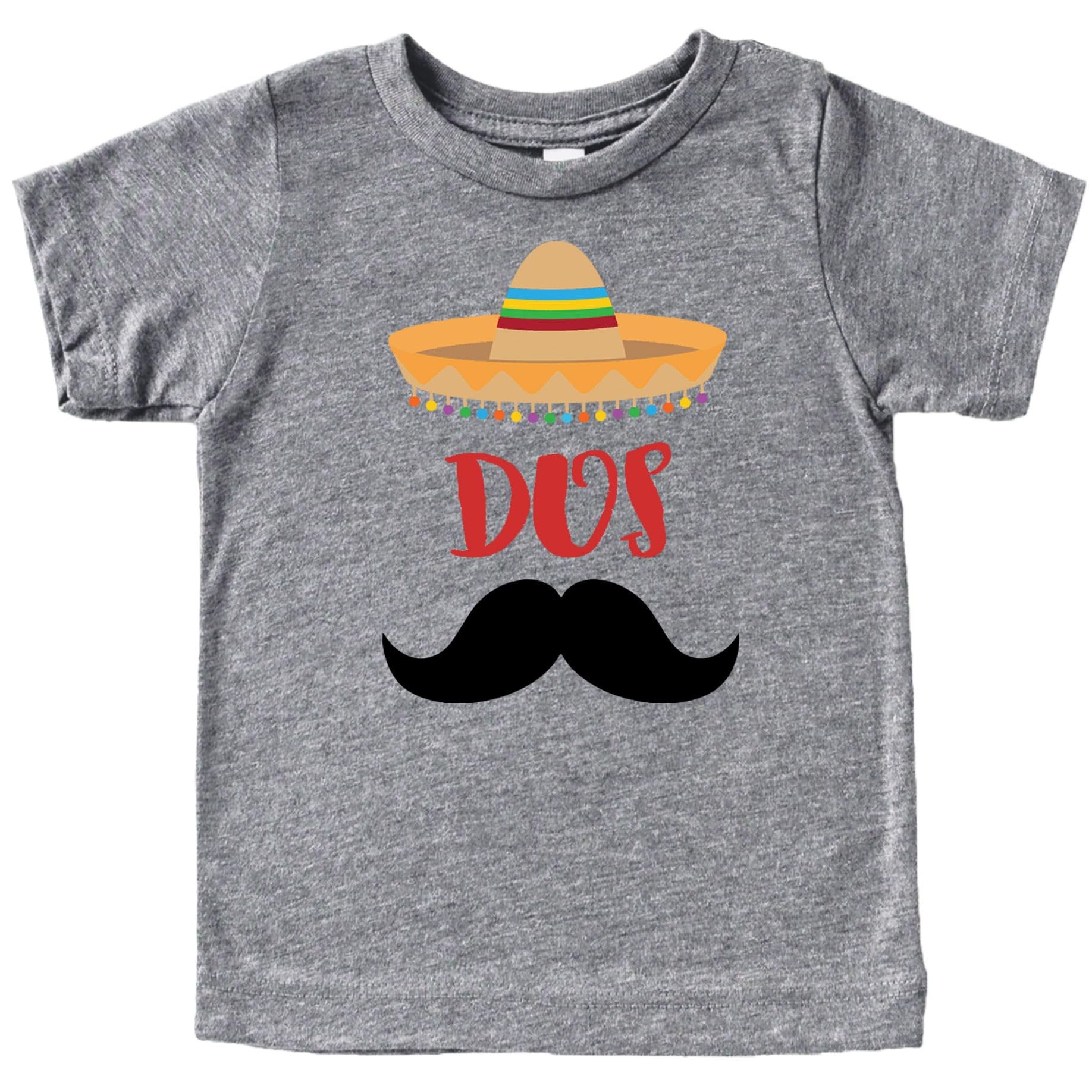 Toddler Dos birthday shirt laid flat showing full graphic design
