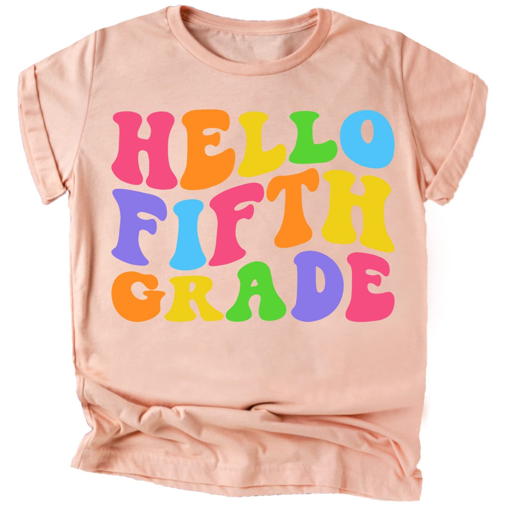 Hello 5th Grade youth shirt styled as a fun first day of school outfit