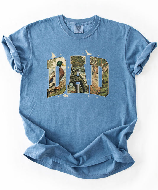 Dad Retro Camo Hunting Graphic Tee for Men